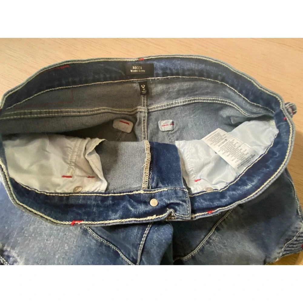 True Religion Rocco Moto Jeans Spiced Orchard Wash Mens 30x32 NWT